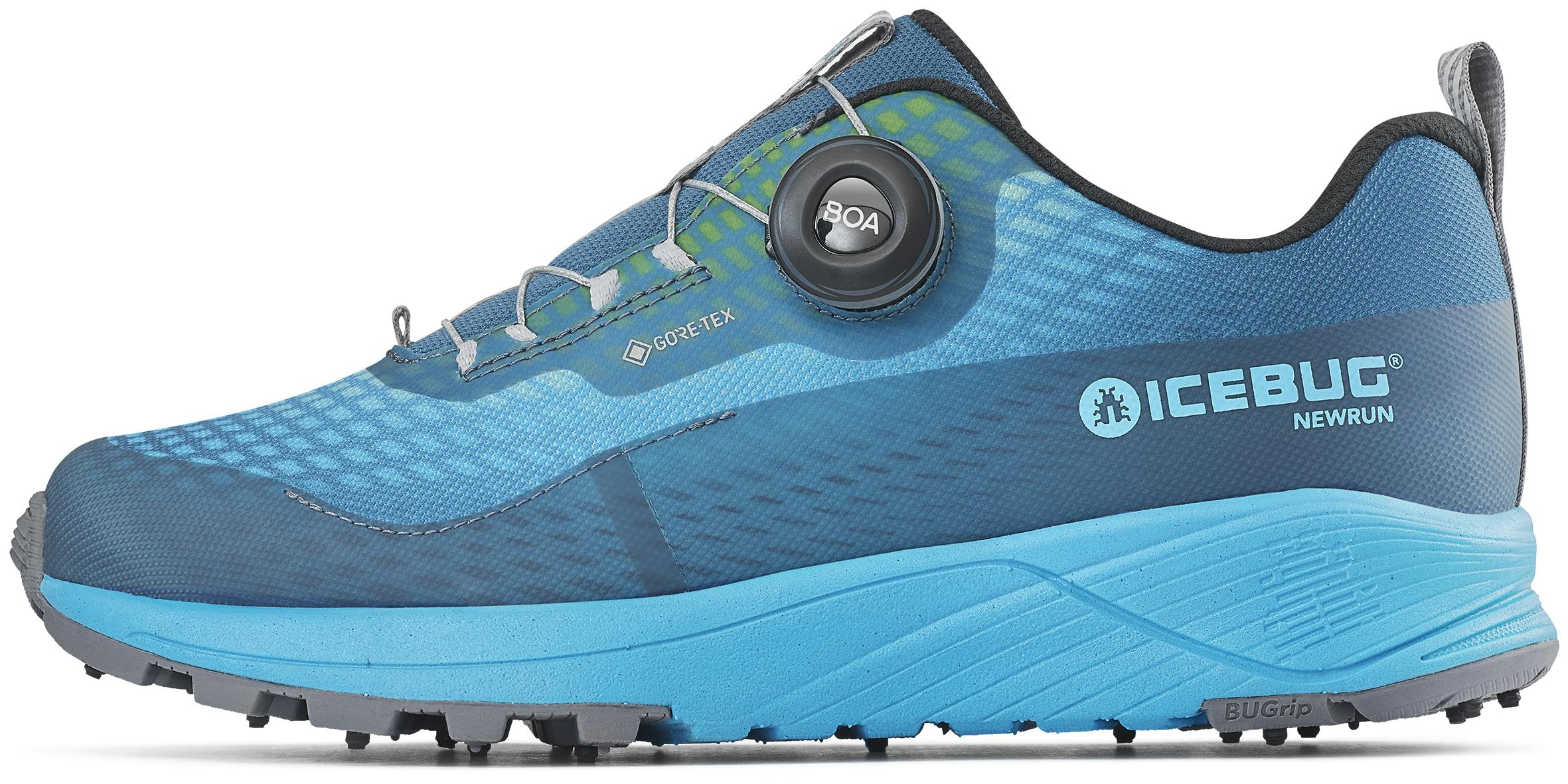 g18004 9c newrun w bugrip gtx mistblue aqua 1 Icebug joggesko med pigger NewRun Woman´s BUGrip GTX